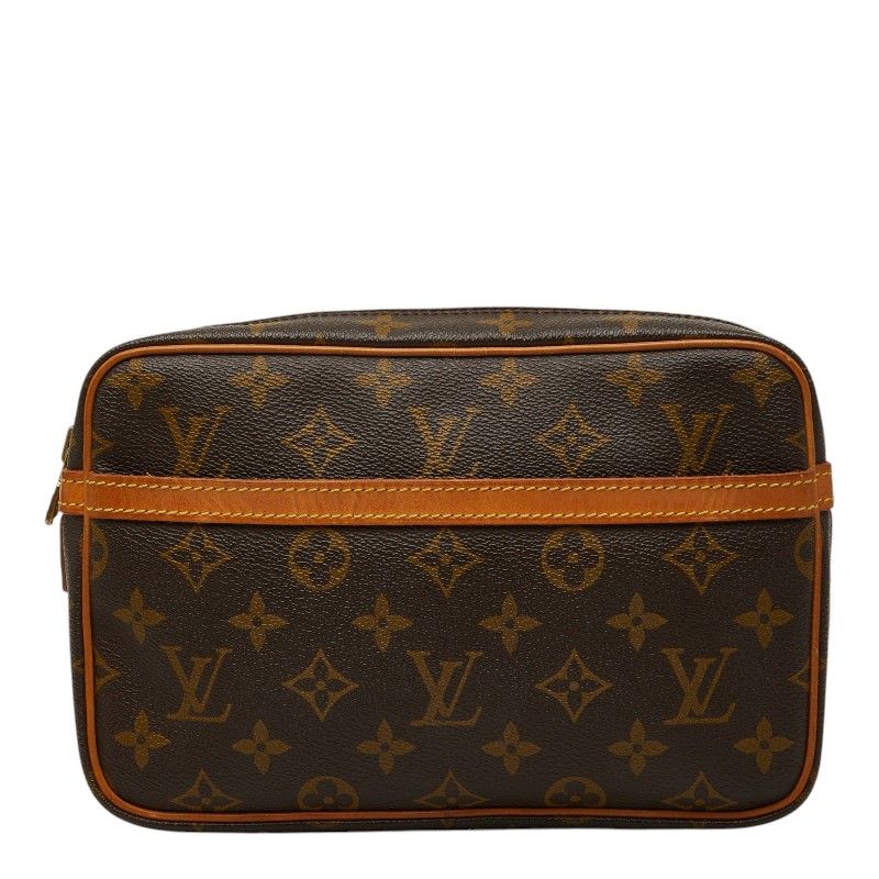 Louis Vuitton Monogram Compiegne 23 Clutch Brown Leather