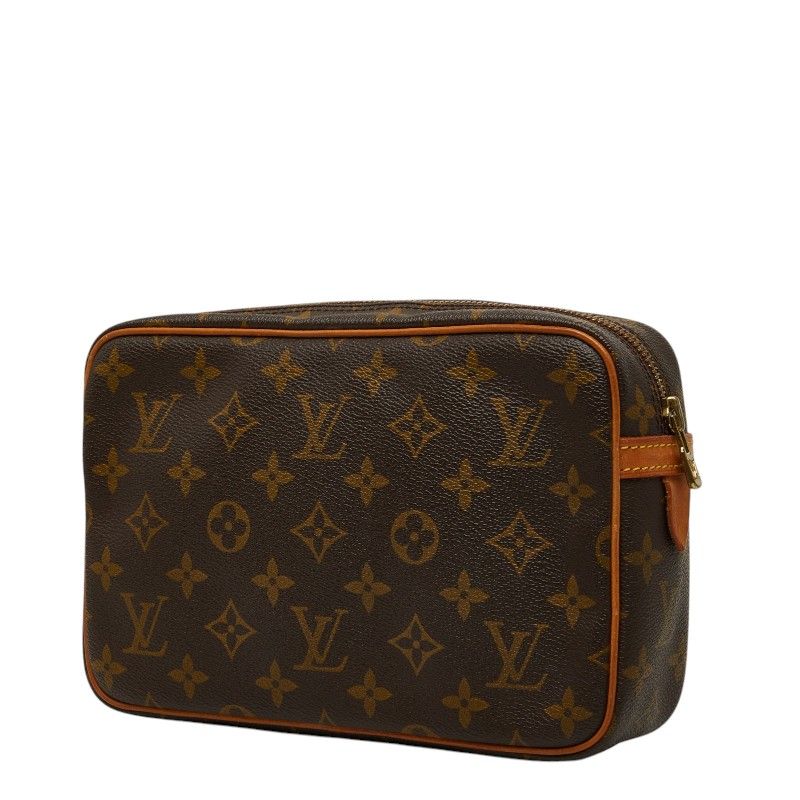 Louis Vuitton Monogram Compiegne 23 Clutch Brown Leather — view 2