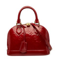 Louis Vuitton Monogram Vernis Alma BB 2-Way Shoulder Bag Rose Indien Red Patent
