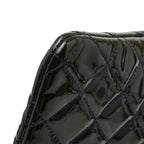 Chanel Quilted CC Logo Clutch Navy Green Lambskin Enamel — view 5