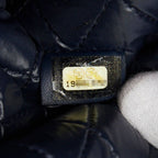 Chanel Quilted CC Logo Clutch Navy Green Lambskin Enamel — view 8