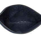 Chanel Quilted CC Logo Clutch Navy Green Lambskin Enamel — view 6
