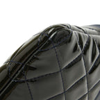 Chanel Quilted CC Logo Clutch Navy Green Lambskin Enamel — view 4