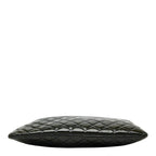 Chanel Quilted CC Logo Clutch Navy Green Lambskin Enamel — view 3