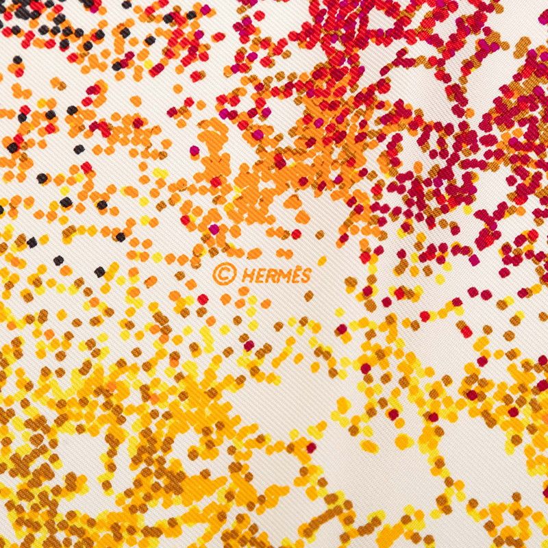 Hermes Carre 90 Indian Scarf Beige Multicolor Silk — view 4