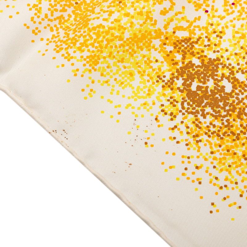 Hermes Carre 90 Indian Scarf Beige Multicolor Silk — view 7
