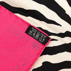 Hermes Carre 90 Zebra Pegasus Scarf Pink Black White Silk — view 8