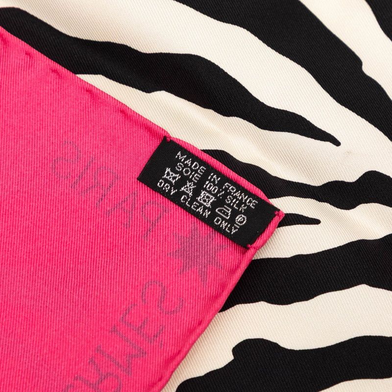 Hermes Carre 90 Zebra Pegasus Scarf Pink Black White Silk — view 8