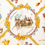 Hermes Carre 90 Plumes Et Grelots Feathers and Bells Scarf Navy White Silk — view 2