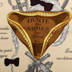 Hermes Carre 90 Fencing Traite Des Armes Scarf Beige Silk — view 3