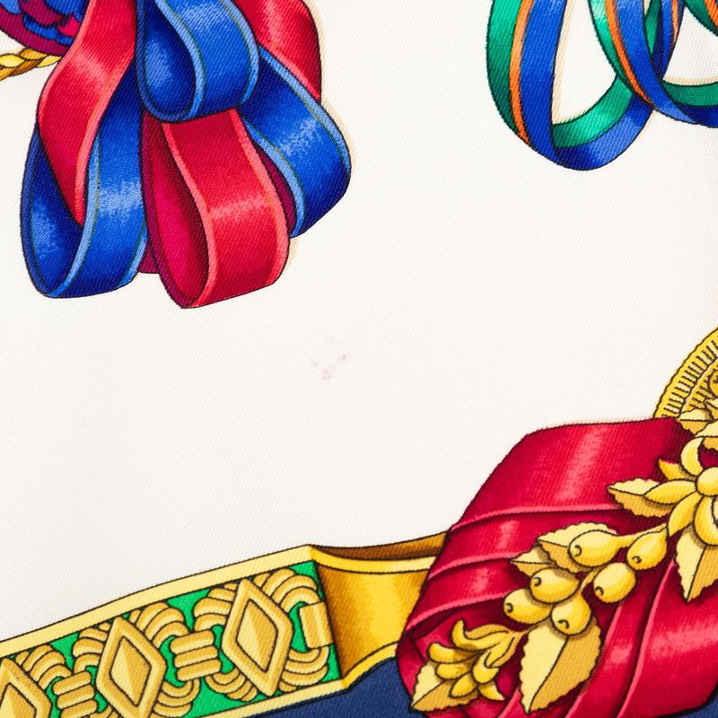 Hermes Carre 90 les Rubans du Cheval Horse Ribbon Scarf Navy Multicolor Silk — view 6