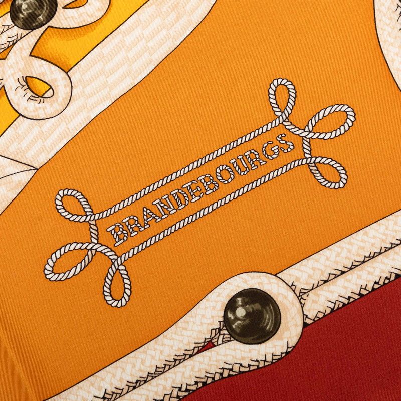 Hermes B Carre 90 Randebourgs Brandenburg Ornament Scarf Orange Silk — view 4