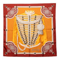 Hermes B Carre 90 Randebourgs Brandenburg Ornament Scarf Orange Silk