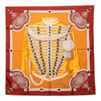 Hermes B Carre 90 Randebourgs Brandenburg Ornament Scarf Orange Silk