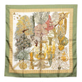 Hermes Carre 90 les Legendes de L'arbre Wood Legend Scarf Khaki Multicolor Silk