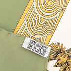Hermes Carre 90 les Legendes de L'arbre Wood Legend Scarf Khaki Multicolor Silk — view 7