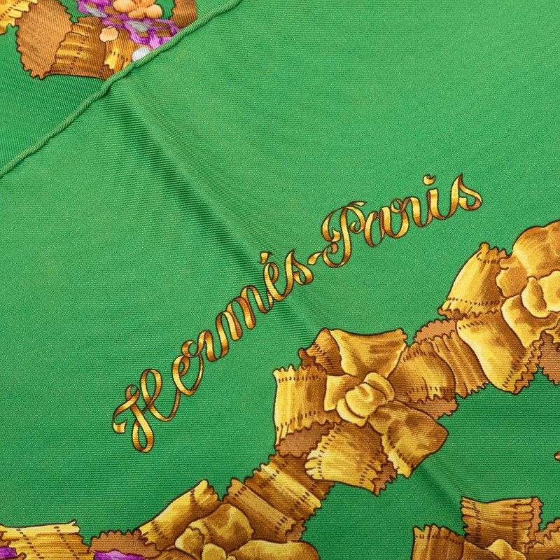 Hermes Carre 90 le Sacre du Printemps Spring Festival Scarf Green Silk — view 5