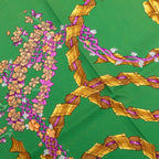 Hermes Carre 90 le Sacre du Printemps Spring Festival Scarf Green Silk — view 3