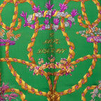 Hermes Carre 90 le Sacre du Printemps Spring Festival Scarf Green Silk — view 2