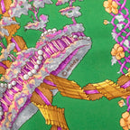 Hermes Carre 90 le Sacre du Printemps Spring Festival Scarf Green Silk — view 4