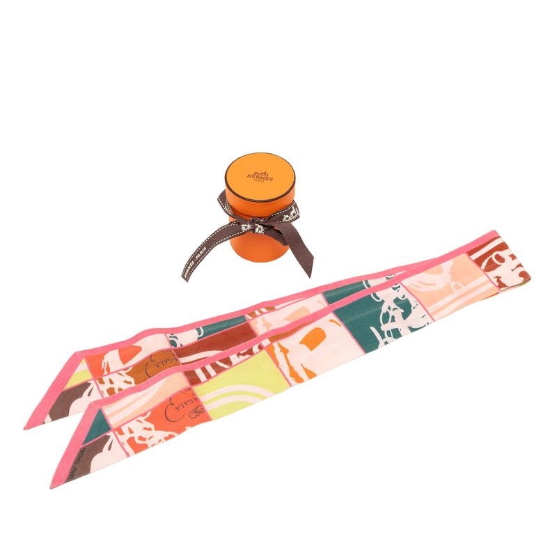 Hermes Twilly en Desordre Order Scarf Multicolor Silk — view 5