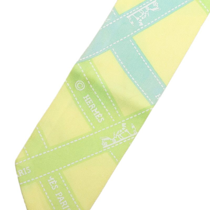Hermes Twilly Bolduc Scarf Yellow Silk — view 4