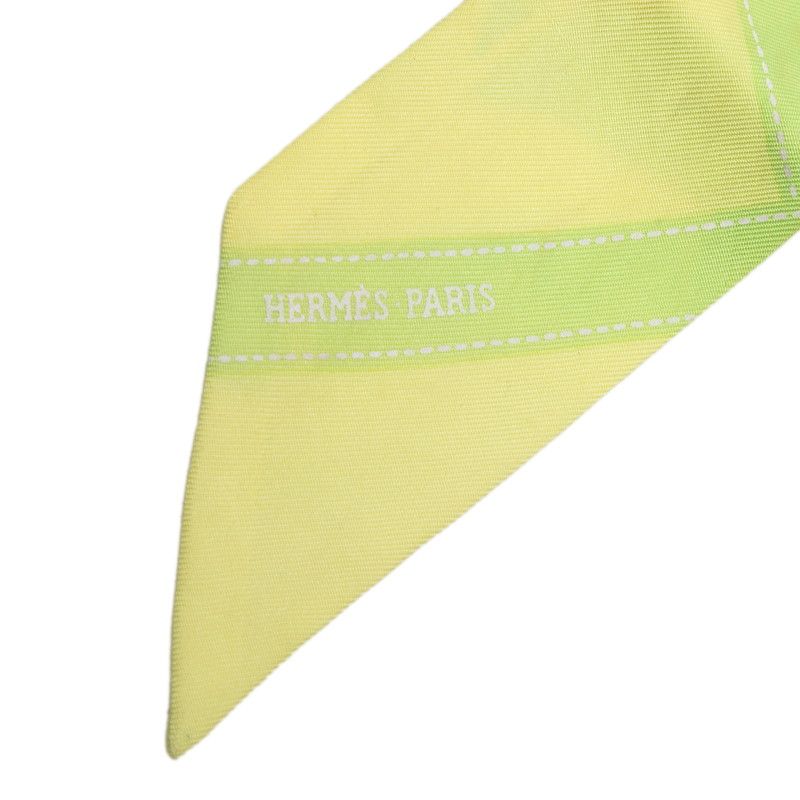 Hermes Twilly Bolduc Scarf Yellow Silk — view 3