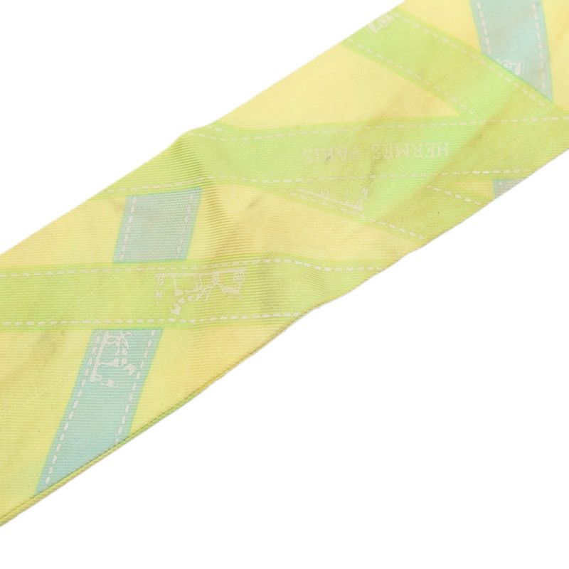 Hermes Twilly Bolduc Scarf Yellow Silk — view 2