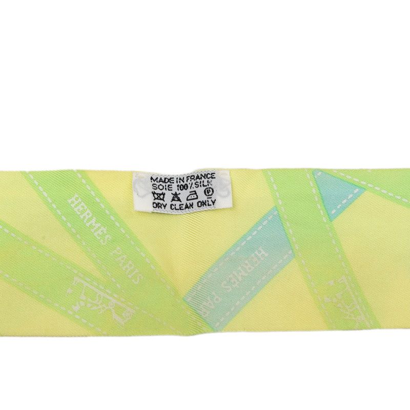 Hermes Twilly Bolduc Scarf Yellow Silk — view 5