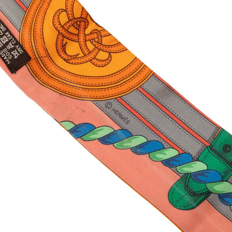 Hermes Twilly Grande Tenue Horse Formal Dress Scarf Multicolor Silk — view 4