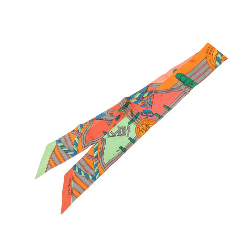 Hermes Twilly Grande Tenue Horse Formal Dress Scarf Multicolor Silk
