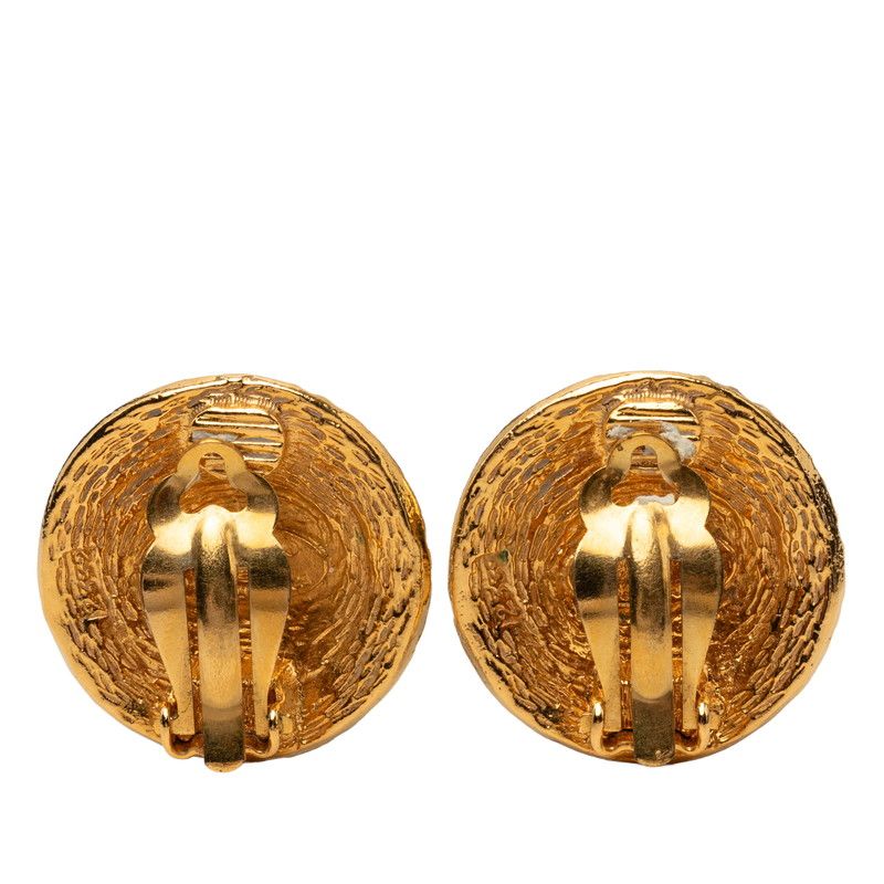 Chanel Vintage CC Logo Earrings Gold Plated — view 2