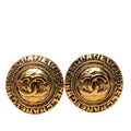 Chanel Vintage CC Logo Earrings Gold Plated