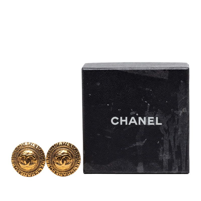 Chanel Vintage CC Logo Earrings Gold Plated — view 4