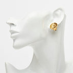 Chanel Clover Motif Vintage Earrings Gold Plated — view 5