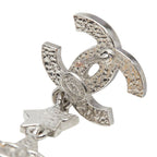 Chanel CC Logo Star Earrings Silver Gold Metal Plated Rhinestone — view 4