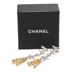 Chanel CC Logo Star Earrings Silver Gold Metal Plated Rhinestone — view 6