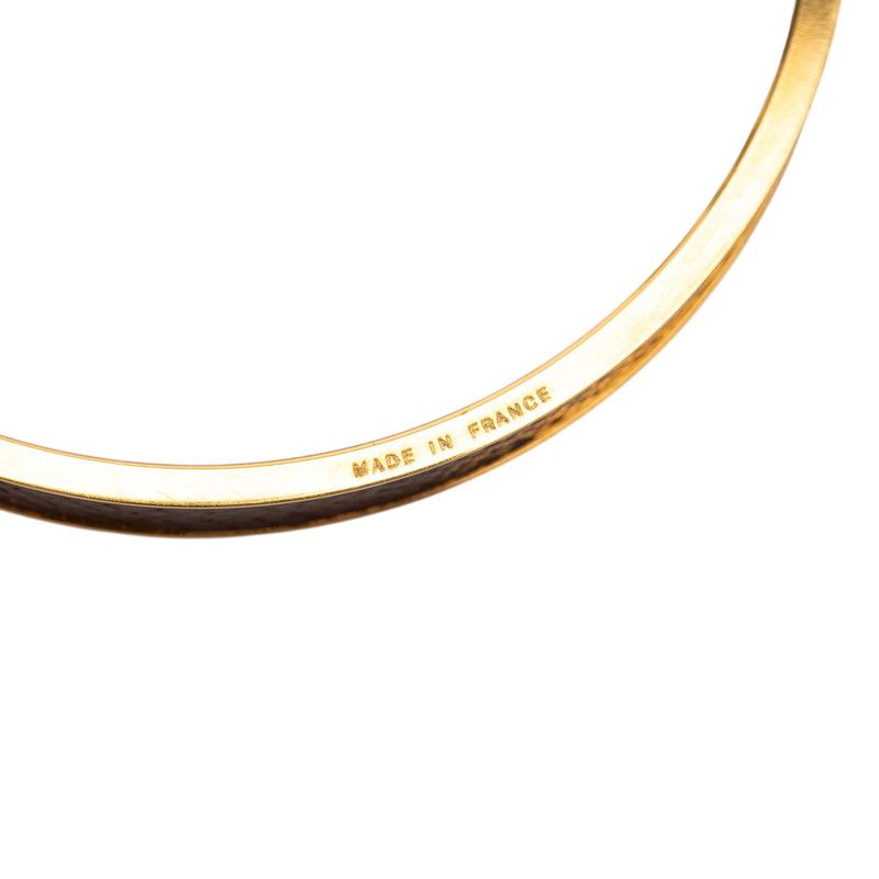 Hermes Kelly Bangle Bracelet Gold Brown Plated Veau Epsom — view 5
