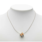 Hermes Cage Chain Cube Pendant Orange Silver Metal — view 6