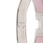 Hermes Click TGM Enamel Bracelet Bangle Pink Silver Metal — view 4