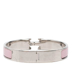Hermes Click TGM Enamel Bracelet Bangle Pink Silver Metal — view 3