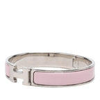 Hermes Click TGM Enamel Bracelet Bangle Pink Silver Metal — view 2
