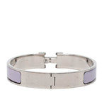 Hermes Click GM Enamel Bracelet Bangle Purple Silver Metal — view 3