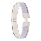 Hermes Click GM Enamel Bracelet Bangle Purple Silver Metal — view 4