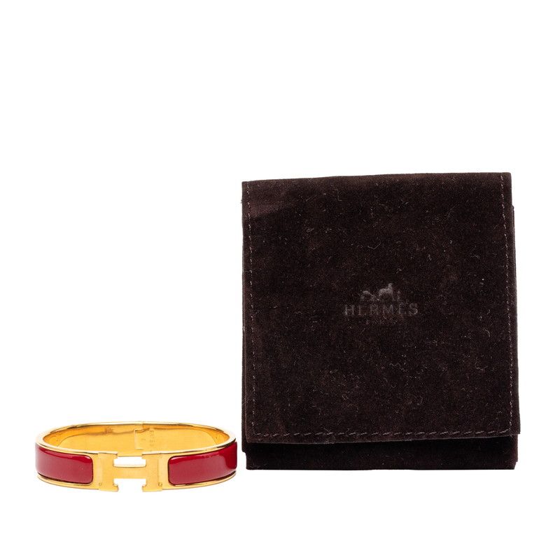 Hermes Click PM Enamel Bracelet Red Gold Plated — view 6