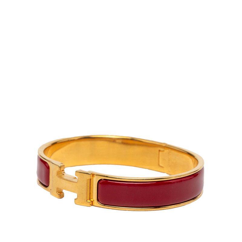 Hermes Click PM Enamel Bracelet Red Gold Plated — view 2