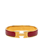 Hermes Click PM Enamel Bracelet Red Gold Plated