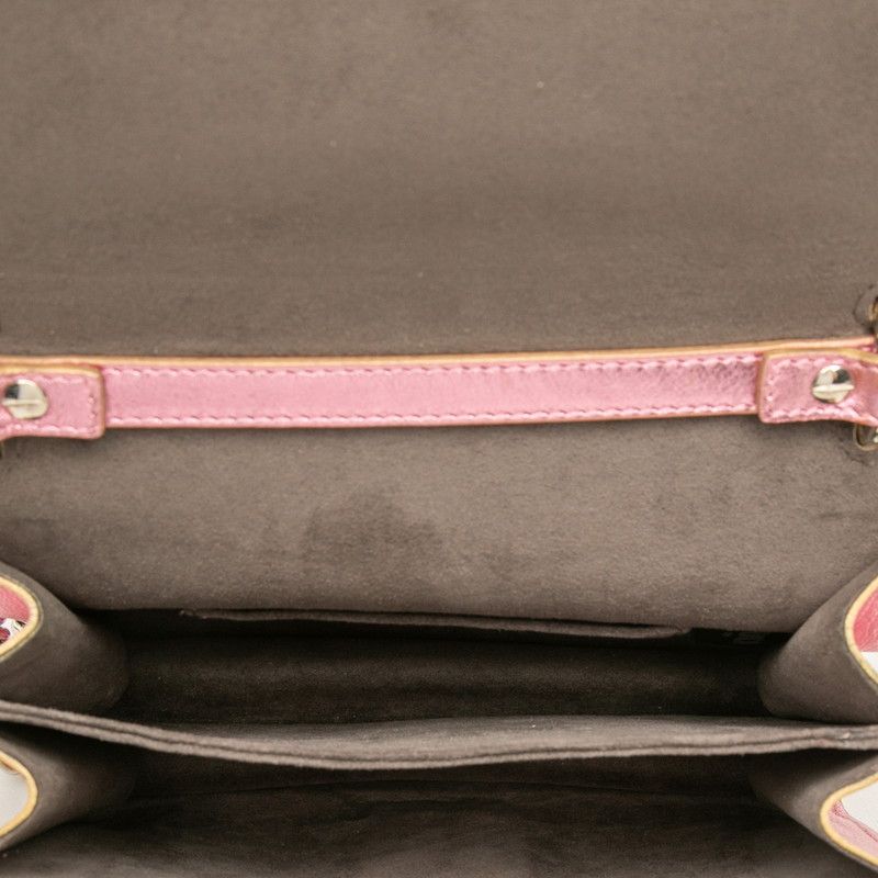 Fendi Canai Studs Crossbody Chain Shoulder Bag Metallic Pink Leather — view 4