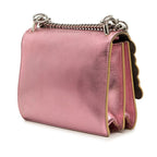 Fendi Canai Studs Crossbody Chain Shoulder Bag Metallic Pink Leather — view 2