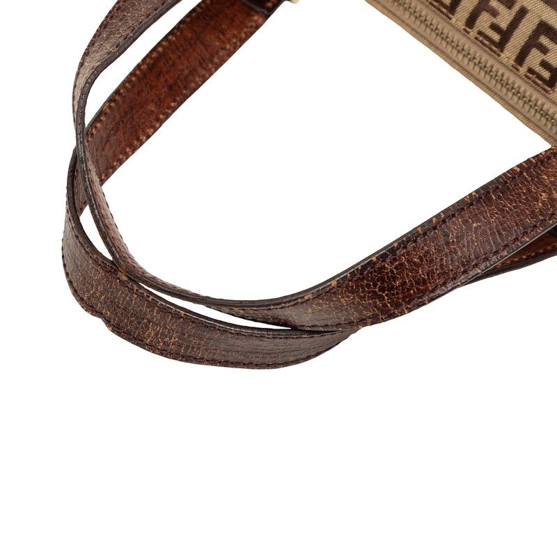 Fendi Zucchino Tote Brown Canvas Leather — view 5